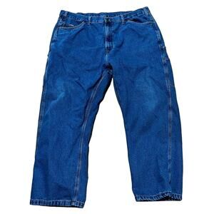 Berne Carpenter Jeans Flannel Lined Mens W43 L28 Cotton Denim No Stretch Relaxed